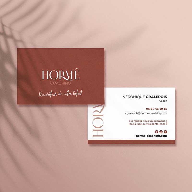 Visuel des cartes de visite d'Hormê Coaching